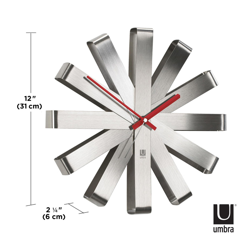 UMBRA - Ribbon Wall Clock _ Stainless-Steel