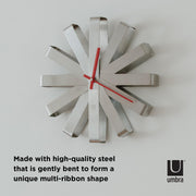 UMBRA - Ribbon Wall Clock _ Stainless-Steel