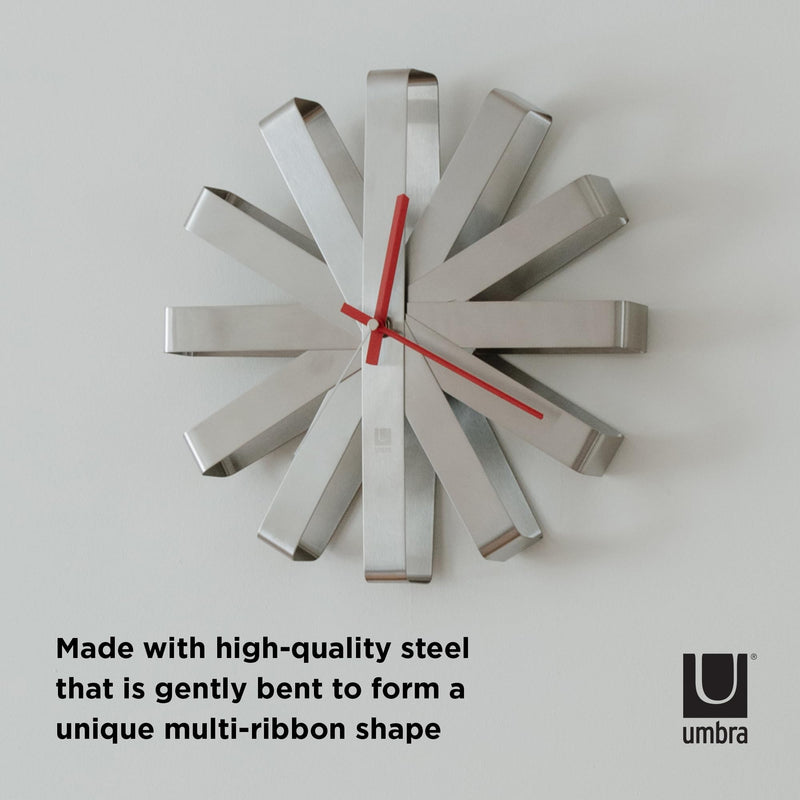 UMBRA - Ribbon Wall Clock _ Stainless-Steel