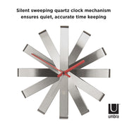 UMBRA - Ribbon Wall Clock _ Stainless-Steel