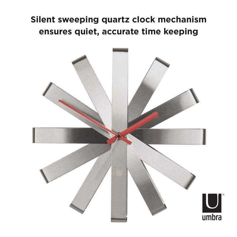 UMBRA - Ribbon Wall Clock _ Stainless-Steel