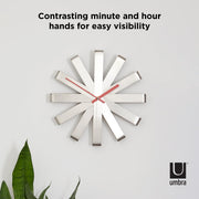 UMBRA - Ribbon Wall Clock _ Stainless-Steel