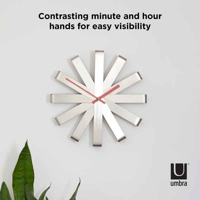 UMBRA - Ribbon Wall Clock _ Stainless-Steel