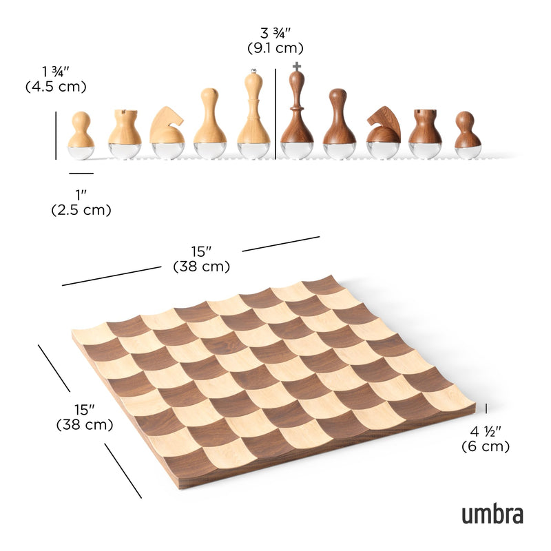 UMBRA - Wobble Chess Set _ Walnut
