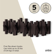 UMBRA - Sticks 5 Wall Hook _ Espresso