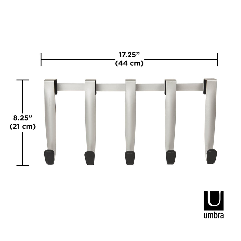 UMBRA - Schnook Over The Door Hooks, Set of 5 _ Black-Nickel