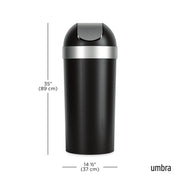 UMBRA - Venti Trash Can _ Black-Nickel