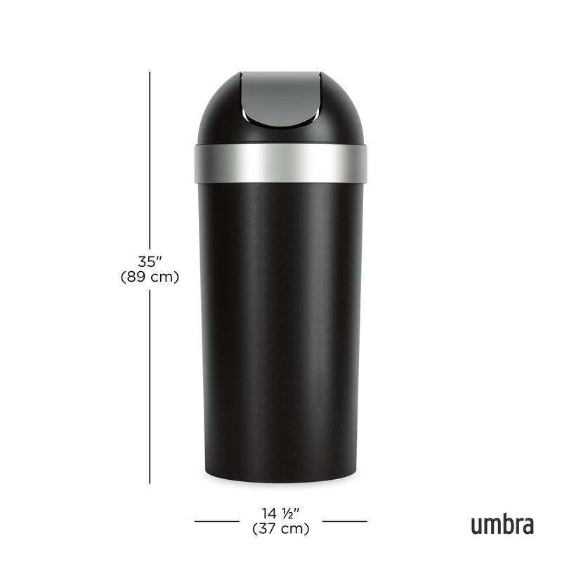 UMBRA - Venti Trash Can _ Black-Nickel