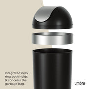 UMBRA - Venti Trash Can _ Black-Nickel