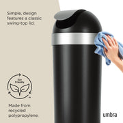 UMBRA - Venti Trash Can _ Black-Nickel