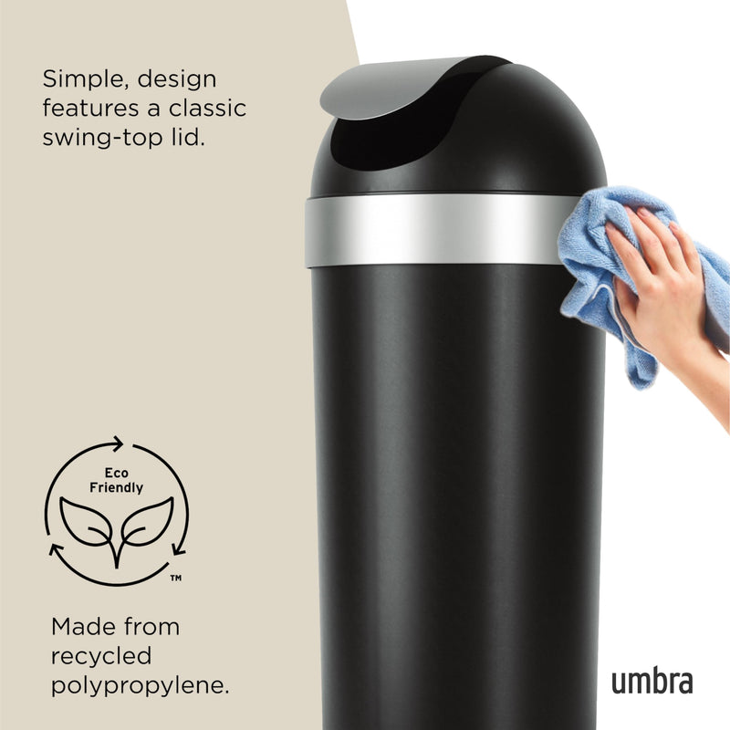 UMBRA - Venti Trash Can _ Black-Nickel
