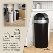 UMBRA - Venti Trash Can _ Black-Nickel