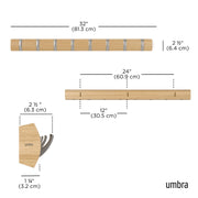 UMBRA - Flip 8 Wall Hook _ Natural-Nickel