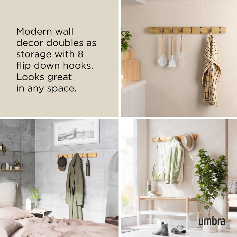 UMBRA - Flip 8 Wall Hook _ Natural-Nickel
