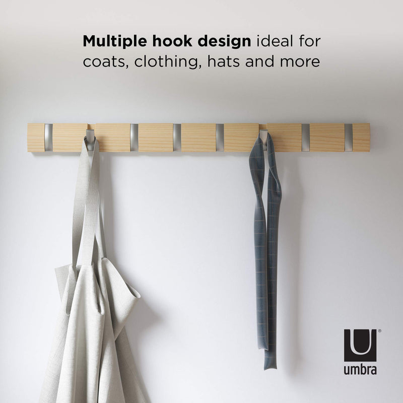 UMBRA - Flip 8 Wall Hook _ Natural-Nickel