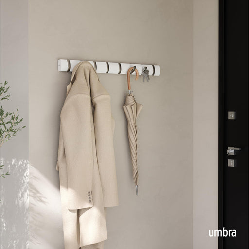 UMBRA - Flip 8 Wall Hook _ White-Nickel