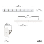 UMBRA - Flip 8 Wall Hook _ White-Nickel