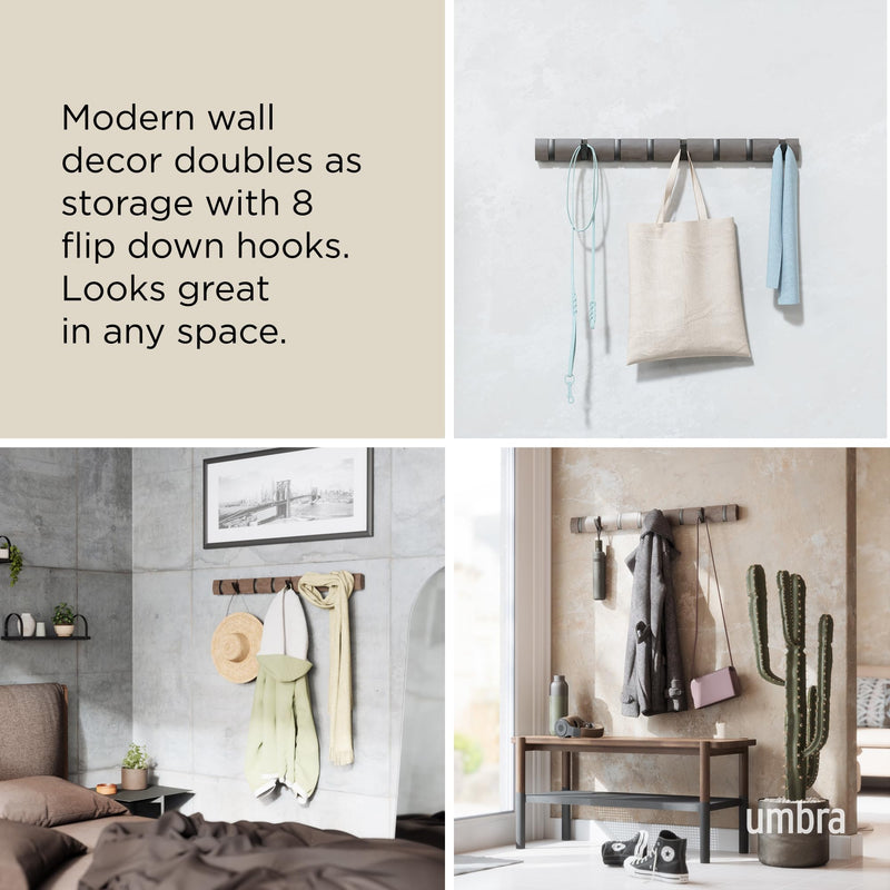 UMBRA - Flip 8 Wall Hook _ White-Nickel