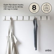 UMBRA - Flip 8 Wall Hook _ White-Nickel