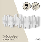 UMBRA - Sticks 5 Wall Hook _ White