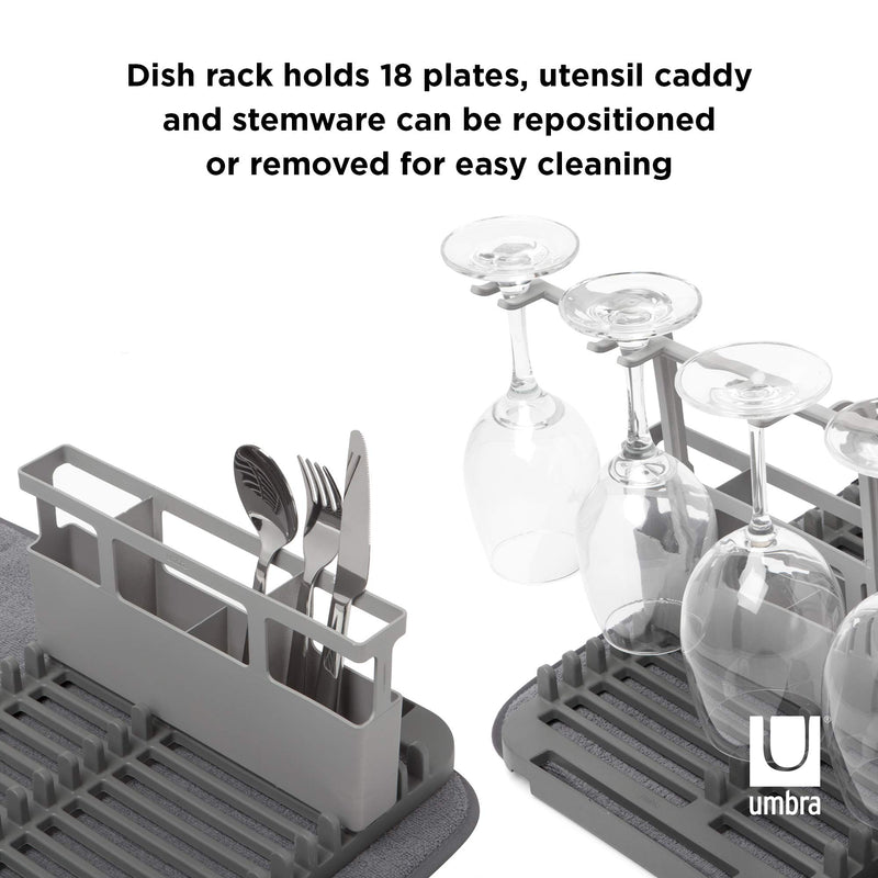 UMBRA - Udry Dish Rack & Caddy _ Charcoal