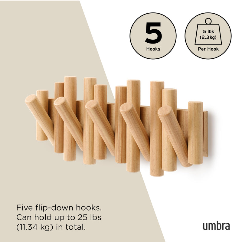 UMBRA - Picket 5 Wall Hook _ Natural