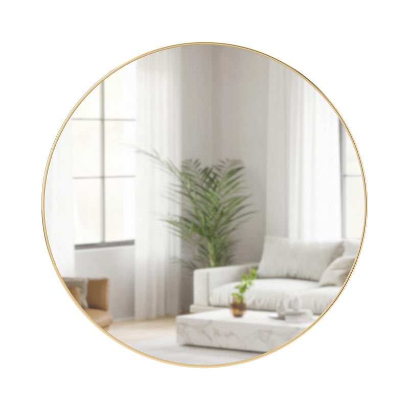 UMBRA - Hubba Wall Mirror _ Brass / 34" (86 cm)