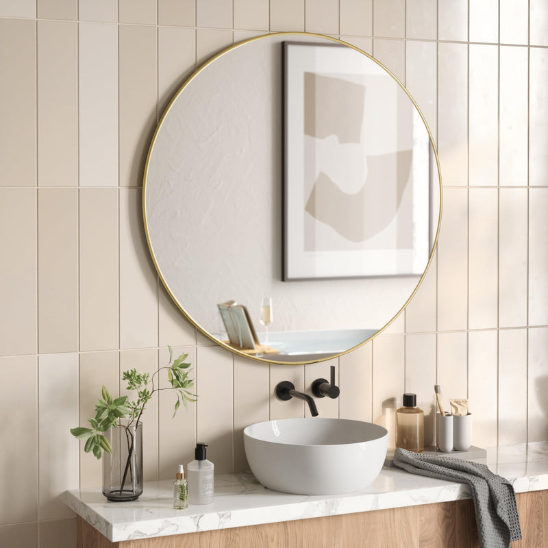 UMBRA - Hubba Wall Mirror _ Brass / 34" (86 cm)