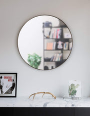 UMBRA - Hubba Wall Mirror _ Metallic-Titanium / 34" (86 cm)