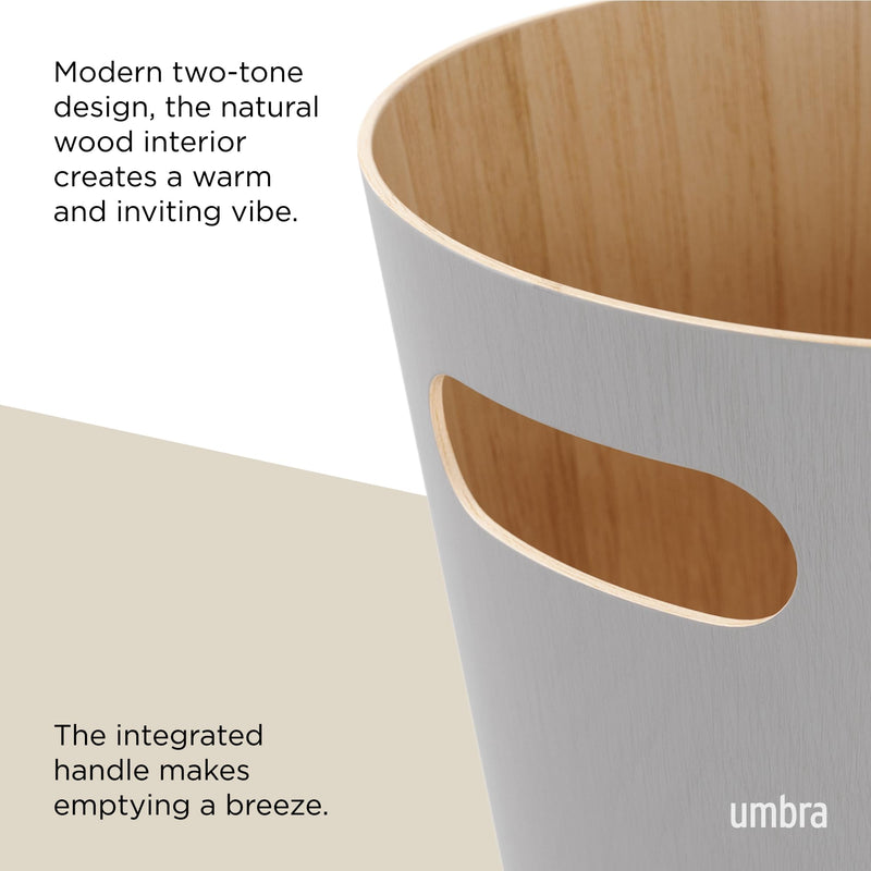 UMBRA - Woodrow Trash Can _ Grey