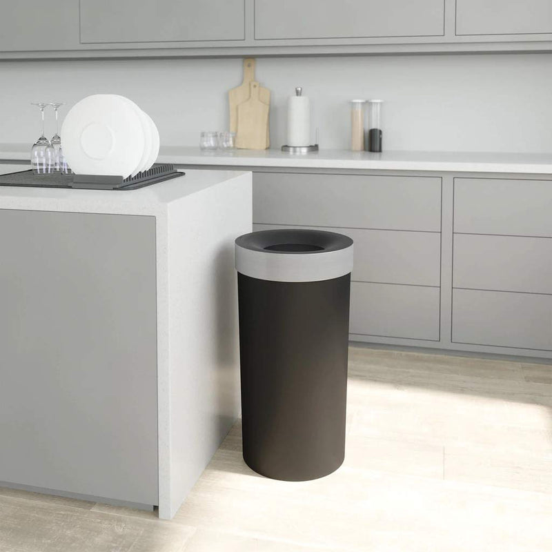 UMBRA - Vento Trash Can _ Black-Nickel