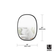 UMBRA - Hub Oval Wall Mirror _ Black / 18x24" (46x61 cm)