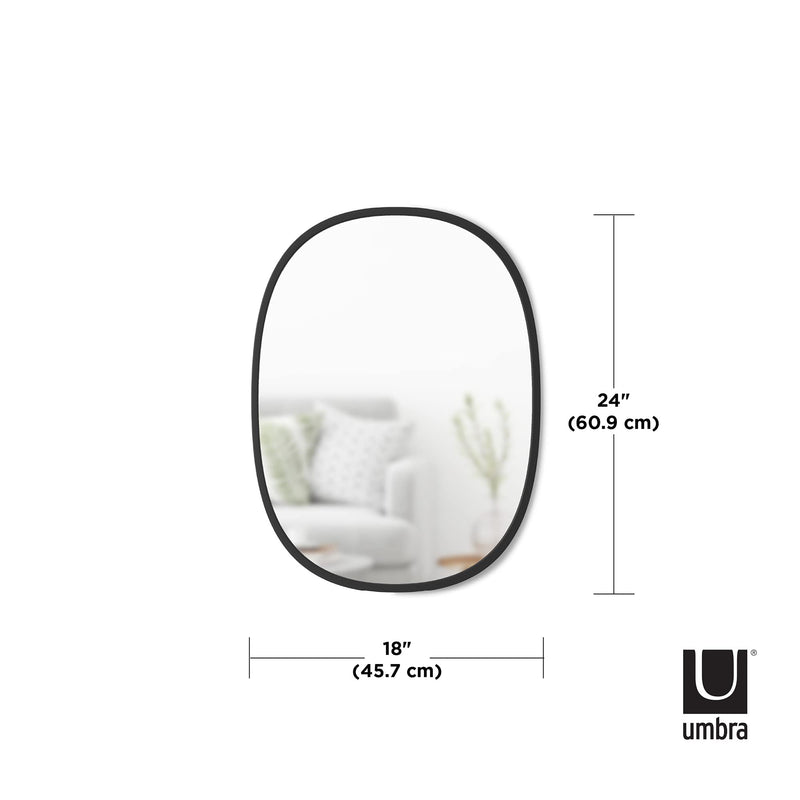 UMBRA - Hub Oval Wall Mirror _ Black / 18x24" (46x61 cm)