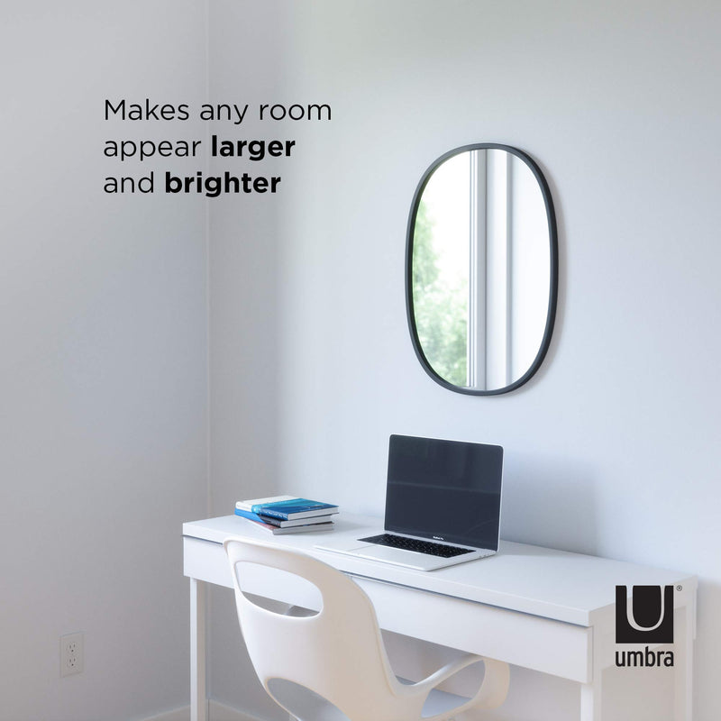 UMBRA - Hub Oval Wall Mirror _ Black / 18x24" (46x61 cm)