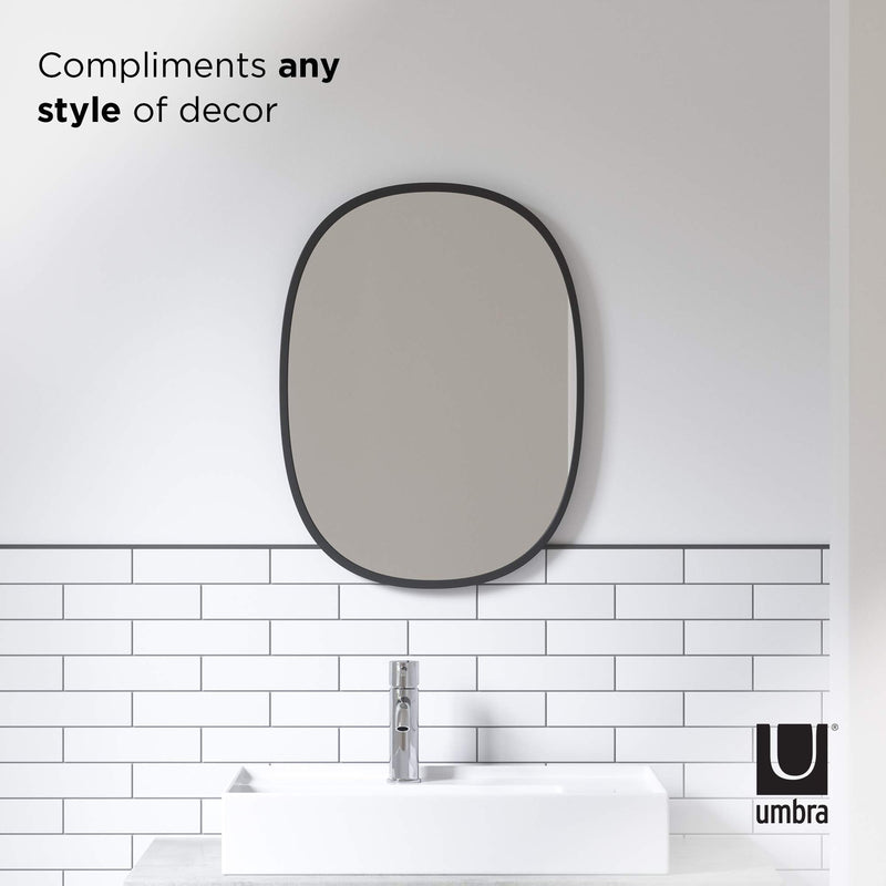 UMBRA - Hub Oval Wall Mirror _ Black / 18x24" (46x61 cm)