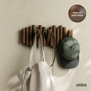 UMBRA - Picket 5 Wall Hook _ Aged-Walnut