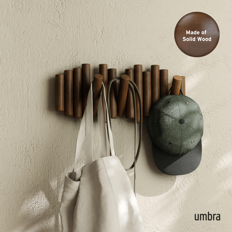 UMBRA - Picket 5 Wall Hook _ Aged-Walnut
