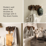 UMBRA - Picket 5 Wall Hook _ Aged-Walnut