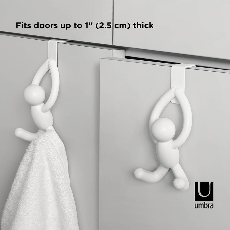 UMBRA - Buddy Over The Cabinet Hooks, Set of 2 _ White