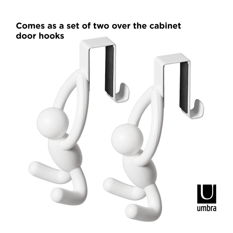 UMBRA - Buddy Over The Cabinet Hooks, Set of 2 _ White