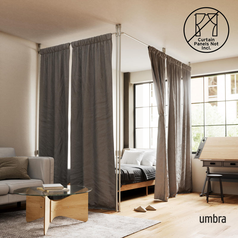 UMBRA - Anywhere Curtain Rod & Room Divider _ Metallic-Nickel / 36-66" (91-167 cm)