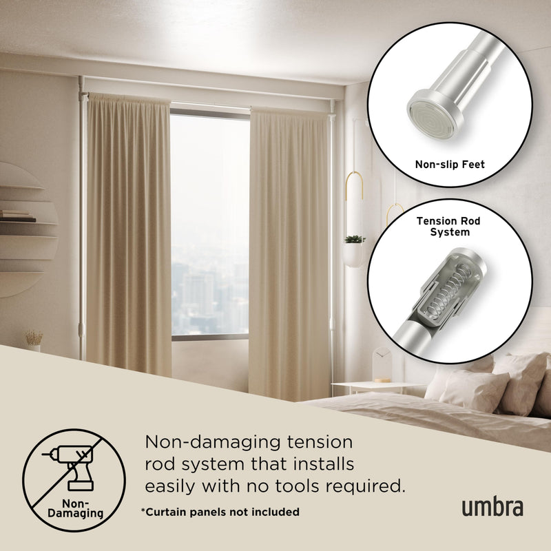 UMBRA - Anywhere Curtain Rod & Room Divider _ Metallic-Nickel / 36-66" (91-167 cm)