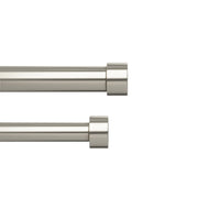 UMBRA - Cappa Double Curtain Rod _ 66-120" (168-305 cm) / Nickel / 1" (2.5 cm)