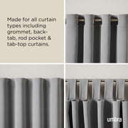UMBRA - Cappa Double Curtain Rod _ 66-120" (168-305 cm) / Nickel / 1" (2.5 cm)