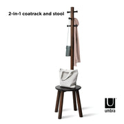 UMBRA - Pillar Stool and Coat Rack _ Black-Walnut