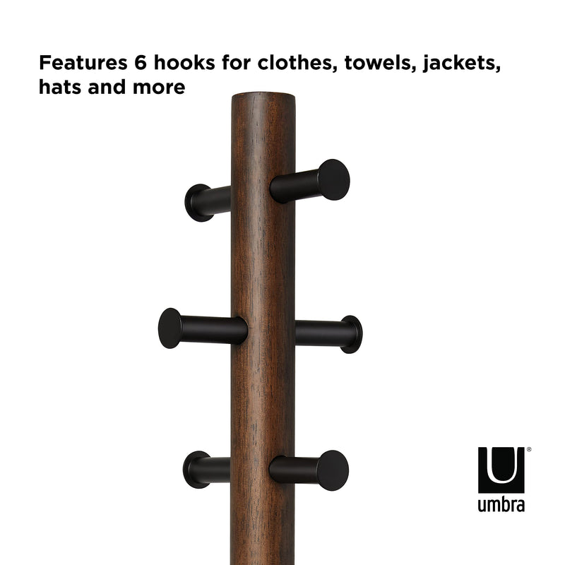 UMBRA - Pillar Stool and Coat Rack _ Black-Walnut