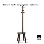 UMBRA - Pillar Stool and Coat Rack _ Black-Walnut