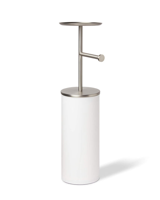 UMBRA - Portaloo Toilet Paper Stand _ White-Nickel