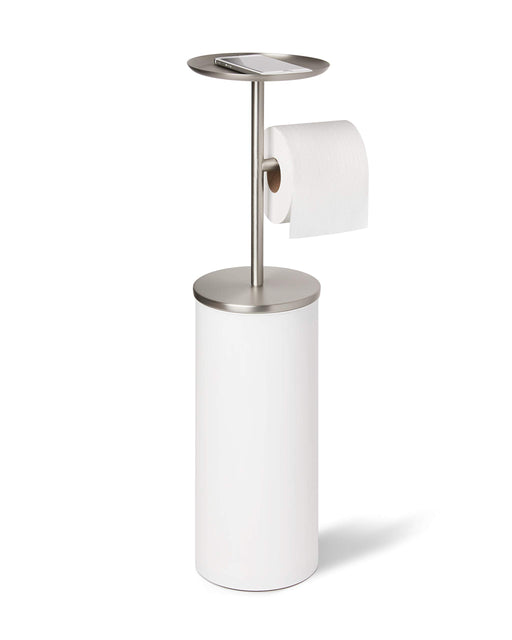 UMBRA - Portaloo Toilet Paper Stand _ White-Nickel