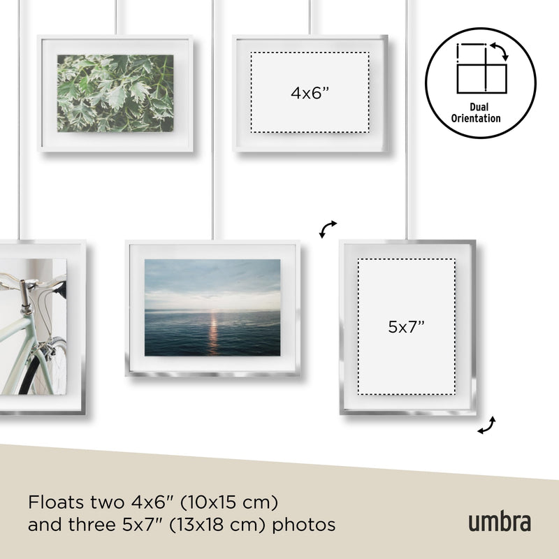 UMBRA - Exhibit Wall Picture Frames, Set of 5 _ Chrome
